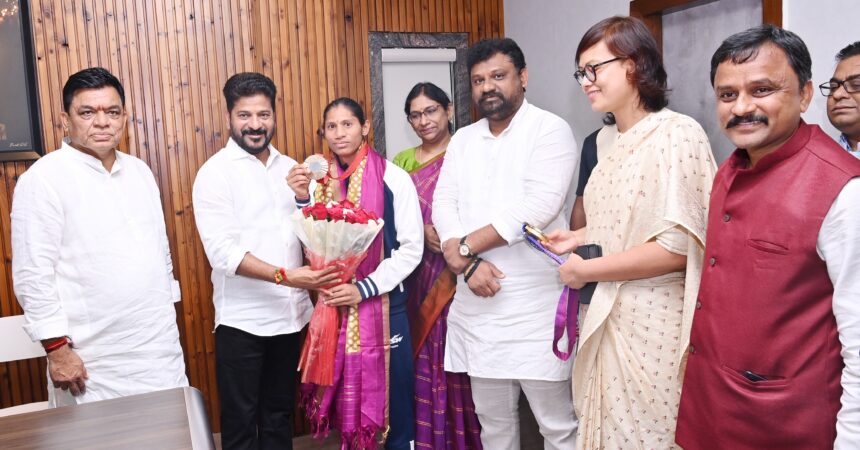 cm revanth reddy offer group two job athlet deepti